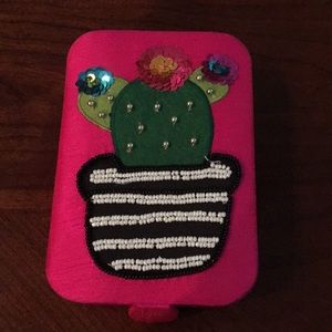 Beaded sequin cactus jewelry box